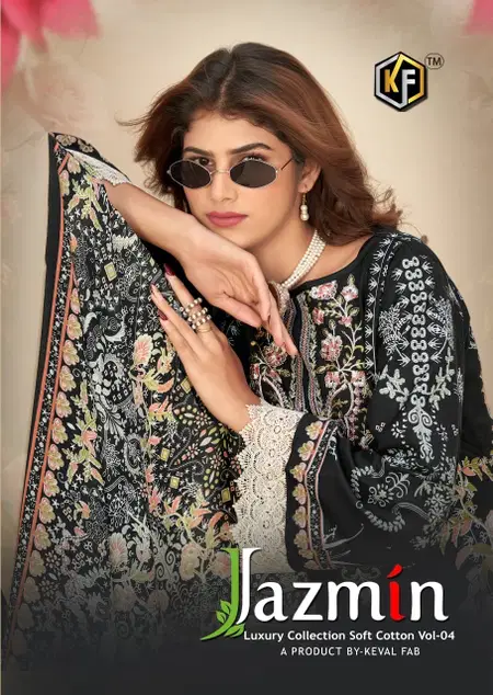 Jazmin Vol 4 By Keval Cotton Embroidery Dress Material Wholesale Shop In Surat
